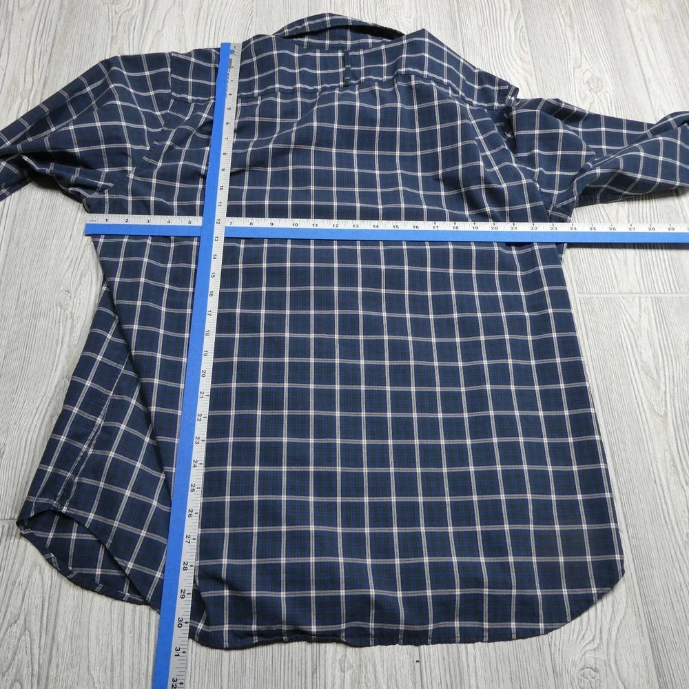 Banana Republic Shirt Adult XL Blue Plaid Custom 078 Wash‎ Camden Fit Mens